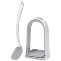 Zelfy Curved Silicone Toilet Brush with Open Drain Holder 44 cm White Gray - Product view