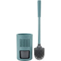 Zelfy Dual-Edge Silicone Toilet Brush with Enclosed Base 43 cm Teal - Product view