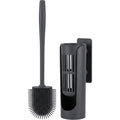 Zelfy Flat Silicone Toilet Brush with Vented Holder 42 cm Charcoal - Product view